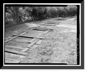 Historic Framed Print, Lake Hodges Flume, Along San Dieguito River between Lake Hodges & San Dieguito Reservoir, Rancho Santa Fe, San Diego County, CA - 5,  17-7/8" x 21-7/8"