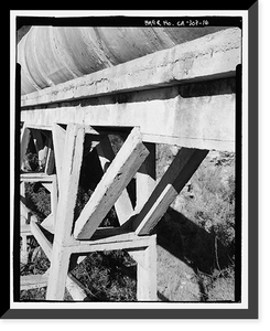 Historic Framed Print, Lake Hodges Flume, Along San Dieguito River between Lake Hodges & San Dieguito Reservoir, Rancho Santa Fe, San Diego County, CA - 16,  17-7/8" x 21-7/8"