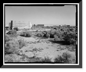 Historic Framed Print, Edwards Air Force Base, South Base, Rammed Earth Aircraft Dispersal Revetments, Western Shore of Rogers Dry Lake, Boron, Kern County, CA - 11,  17-7/8" x 21-7/8"