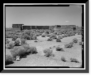 Historic Framed Print, Edwards Air Force Base, South Base, Rammed Earth Aircraft Dispersal Revetments, Western Shore of Rogers Dry Lake, Boron, Kern County, CA - 14,  17-7/8" x 21-7/8"