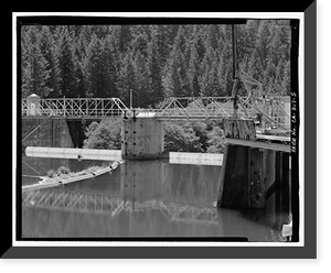 Historic Framed Print, Pit 4 Diversion Dam, Pit River west of State Highway 89, Big Bend, Shasta County, CA - 5,  17-7/8" x 21-7/8"