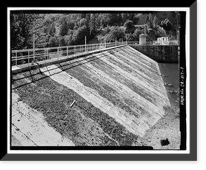 Historic Framed Print, Pit 4 Diversion Dam, Pit River west of State Highway 89, Big Bend, Shasta County, CA - 7,  17-7/8" x 21-7/8"