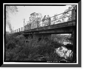 Historic Framed Print, Cottonwood Creek Bridge, Spanning Cottonwood Creek on Road 28, Madera, Madera County, CA - 6,  17-7/8" x 21-7/8"