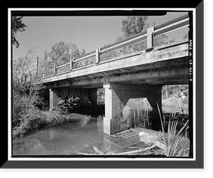 Historic Framed Print, Cottonwood Creek Bridge, Spanning Cottonwood Creek on Road 28, Madera, Madera County, CA - 7,  17-7/8" x 21-7/8"