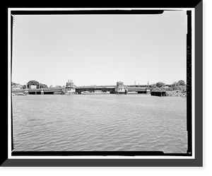 Historic Framed Print, Yellow Mill Bridge, Spanning Yellow Mill Channel at Stratford Avenue, Bridgeport, Fairfield County, CT,  17-7/8" x 21-7/8"