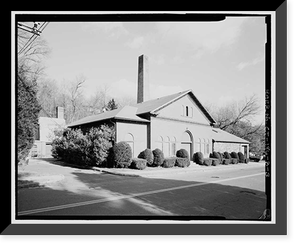 Historic Framed Print, Lake Whitney Water Filtration Plant, Armory Street Pumphouse, North side of Armory Street between Edgehill Road & Whitney Avenue, Hamden, New Haven County, CT - 3,  17-7/8" x 21-7/8"