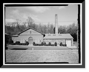 Historic Framed Print, Lake Whitney Water Filtration Plant, Armory Street Pumphouse, North side of Armory Street between Edgehill Road & Whitney Avenue, Hamden, New Haven County, CT - 6,  17-7/8" x 21-7/8"