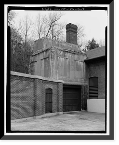 Historic Framed Print, Lake Whitney Water Filtration Plant, Armory Street Pumphouse, North side of Armory Street between Edgehill Road & Whitney Avenue, Hamden, New Haven County, CT - 8,  17-7/8" x 21-7/8"
