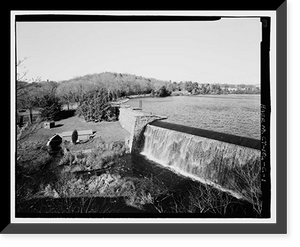 Historic Framed Print, Lake Whitney Water Filtration Plant, Lake Whitney Dam, East side of Whitney Avenue near intersection with Armory Street, Hamden, New Haven County, CT,  17-7/8" x 21-7/8"