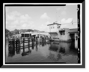 Historic Framed Print, Palm Valley Bridge, County Road 210 spanning Intracoastal Waterway, Ponte Vedra Beach, St. Johns County, FL - 4,  17-7/8" x 21-7/8"