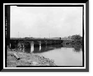Historic Framed Print, Fourteenth Street Bridge, Spanning Chattahoochee River, Columbus, Muscogee County, GA,  17-7/8" x 21-7/8"