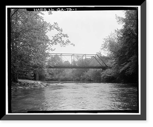 Historic Framed Print, Fannin County Road 218 Bridge, Spanning Toccoa River, Blue Ridge, Fannin County, GA,  17-7/8" x 21-7/8"