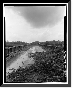Historic Framed Print, Old Kings Ferry Bridge, Spanning Ogeechee River on U.S. Route 17 & State Route 25, Georgetown, Chatham County, GA - 3,  17-7/8" x 21-7/8"