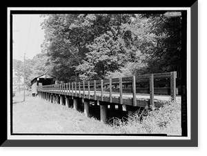 Historic Framed Print, Red Oak Creek Bridge, Spanning (Big) Red Oak Creek, Huel Brown Road (Cov, Woodbury vicinity, Meriwether County, GA - 2,  17-7/8" x 21-7/8"