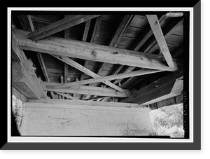 Historic Framed Print, Red Oak Creek Bridge, Spanning (Big) Red Oak Creek, Huel Brown Road (Cov, Woodbury vicinity, Meriwether County, GA - 12,  17-7/8" x 21-7/8"