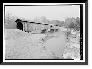 Historic Framed Print, Watson Mill Bridge, Spanning South Fork Broad River, Watson Mill Road, Comer vicinity, Madison County, GA - 3,  17-7/8" x 21-7/8"