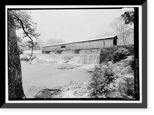 Historic Framed Print, Watson Mill Bridge, Spanning South Fork Broad River, Watson Mill Road, Comer vicinity, Madison County, GA - 7,  17-7/8" x 21-7/8"