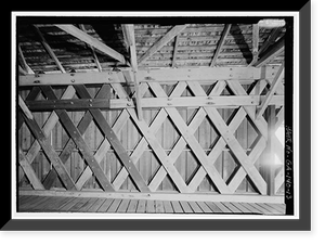 Historic Framed Print, Watson Mill Bridge, Spanning South Fork Broad River, Watson Mill Road, Comer vicinity, Madison County, GA - 13,  17-7/8" x 21-7/8"