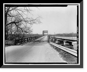 Historic Framed Print, Sand Bar Ferry Bridge, Spanning Savannah River  on State Highway 28, Augusta, Richmond County, GA,  17-7/8" x 21-7/8"