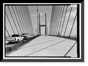 Historic Framed Print, Sidney Lanier Bridge, Spanning Brunswick River, Brunswick, Glynn County, GA - 20,  17-7/8" x 21-7/8"