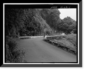 Historic Framed Print, Paihi Bridge, Spanning Paihi Gulch at Hana Highway (County Route 31), Kipahulu, Maui County, HI,  17-7/8" x 21-7/8"