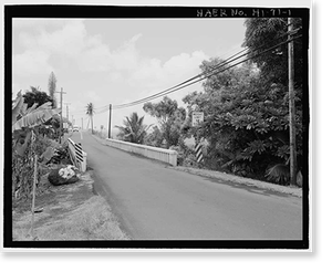 Historic Framed Print, Waiohonu Bridge, Spanning Waiohonu Stream on Hana Highway (County Route 31), Puuiki, Maui County, HI,  17-7/8" x 21-7/8"