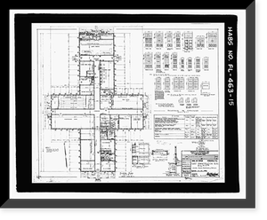 Historic Framed Print, U.S. Naval Air Station, Cadet Administration Building, 140 Fred Bauer Road, Pensacola, Escambia County, FL - 15,  17-7/8" x 21-7/8"