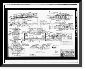 Historic Framed Print, U.S. Naval Air Station, Cadet Administration Building, 140 Fred Bauer Road, Pensacola, Escambia County, FL - 22,  17-7/8" x 21-7/8"