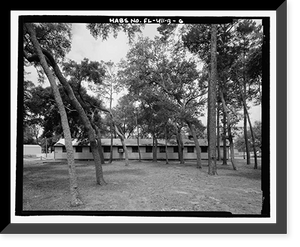 Historic Framed Print, Eglin Air Force Base, Storehouse & Company Administration, Southeast of Flager Road, Nassau Lane, & southern edge of Weekly Bayou, Valparaiso, Okaloosa County, FL - 6,  17-7/8" x 21-7/8"