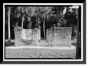 Historic Framed Print, Kingsley Plantation, 11676 Palmetto Avenue, Jacksonville, Duval County, FL - 32,  17-7/8" x 21-7/8"