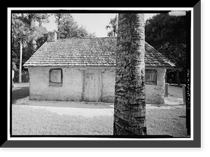 Historic Framed Print, Kingsley Plantation, Slave Quarters, 11676 Palmetto Avenue, Jacksonville, Duval County, FL - 4,  17-7/8" x 21-7/8"