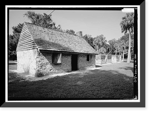 Historic Framed Print, Kingsley Plantation, Slave Quarters, 11676 Palmetto Avenue, Jacksonville, Duval County, FL - 9,  17-7/8" x 21-7/8"