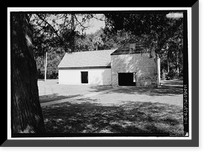 Historic Framed Print, Kingsley Plantation, Barn, 11676 Palmetto Avenue, Jacksonville, Duval County, FL,  17-7/8" x 21-7/8"