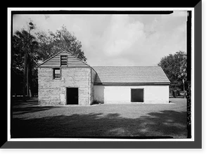 Historic Framed Print, Kingsley Plantation, Barn, 11676 Palmetto Avenue, Jacksonville, Duval County, FL - 8,  17-7/8" x 21-7/8"