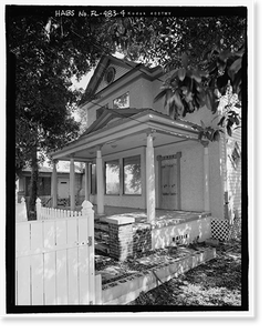 Historic Framed Print, 1930 West Laurel Street (House), Tampa, Hillsborough County, FL - 4,  17-7/8" x 21-7/8"