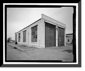 Historic Framed Print, U.S. Naval Air Station, Locomotive Shed, South Avenue, Pensacola, Escambia County, FL - 5,  17-7/8" x 21-7/8"