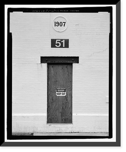 Historic Framed Print, U.S. Naval Air Station, Locomotive Shed, South Avenue, Pensacola, Escambia County, FL - 9,  17-7/8" x 21-7/8"