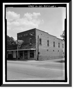 Historic Framed Print, Hires General Store, U.S. Highway 341 at Carter Avenue, Odum, Wayne County, GA,  17-7/8" x 21-7/8"