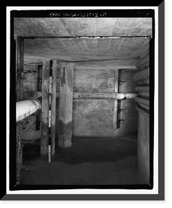 Historic Framed Print, Richmond Hill Plantation, Laboratory-Powerhouse & Chimney, East of Richmond Hill on Ford Neck Road, Richmond Hill, Bryan County, GA - 18,  17-7/8" x 21-7/8"