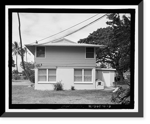 Historic Framed Print, U.S. Naval Base, Pearl Harbor, Housing Area 1, Sixplex Type, Bounded by Kamehameha Highway, Plantation Drive, South Avenue, Pearl City, Honolulu County, HI - 3,  17-7/8" x 21-7/8"