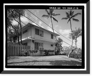 Historic Framed Print, U.S. Naval Base, Pearl Harbor, Naval Housing Area Makalapa, Senior Officers' Quarters Type C, North end of Makalapa Drive, Pearl City, Honolulu County, HI - 5,  17-7/8" x 21-7/8"