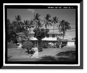 Historic Framed Print, U.S. Naval Base, Pearl Harbor, Naval Housing Area Makalapa, Junior Officers' Quarters Type K, Makin Place, & Halawa, Makalapa, & Midway Drives, Pearl City, Honolulu County, HI,  17-7/8" x 21-7/8"
