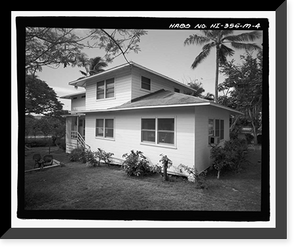 Historic Framed Print, U.S. Naval Base, Pearl Harbor, Naval Housing Area Makalapa, Angle Two-Bedroom Duplex Type N, Kamakani Place & Makalapa Drive, Pearl City, Honolulu County, HI - 4,  17-7/8" x 21-7/8"