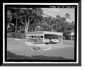 Historic Framed Print, U.S. Naval Base, Pearl Harbor, Naval Housing Area Makalapa, Carport Type with Rear Storage Areas, Makalapa, Halawa& Midway Drives, & Makin Place, Pearl City, Honolulu County, HI - 2,  17-7/8" x 21-7/8"