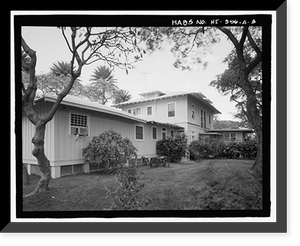 Historic Framed Print, U.S. Naval Base, Pearl Harbor, Naval Housing Area Hospital Point, Surgeon's Quarters Type, 2-5 First Street, Pearl City, Honolulu County, HI - 3,  17-7/8" x 21-7/8"