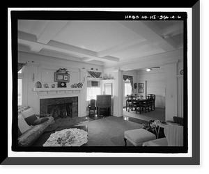 Historic Framed Print, U.S. Naval Base, Pearl Harbor, Naval Housing Area Hospital Point, Surgeon's Quarters Type, 2-5 First Street, Pearl City, Honolulu County, HI - 6,  17-7/8" x 21-7/8"