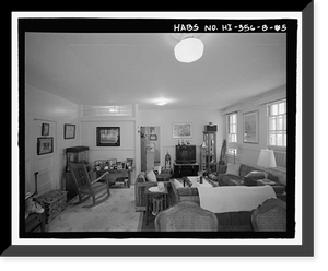 Historic Framed Print, U.S. Naval Base, Pearl Harbor, Naval Housing Area Hospital Point, Radio Station Duplex for Chief Operators' Quarters, 2-3 Ford Island Way, Pearl City, Honolulu County, HI - 5,  17-7/8" x 21-7/8"