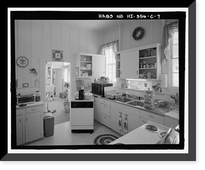 Historic Framed Print, U.S. Naval Base, Pearl Harbor, Naval Housing Area Hospital Point, Quarters for Officer in Charge of Radio Station, 1 Ford Island Way, Pearl City, Honolulu County, HI - 7,  17-7/8" x 21-7/8"