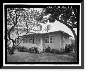 Historic Framed Print, U.S. Naval Base, Pearl Harbor, Naval Housing Area Hospital Point, Commanding Officer's Quarters, 6-8 First Street, Pearl City, Honolulu County, HI - 2,  17-7/8" x 21-7/8"