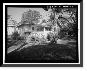 Historic Framed Print, U.S. Naval Base, Pearl Harbor, Naval Housing Area Hospital Point, Civilian Employees' Quarters, 1 First Street, Pearl City, Honolulu County, HI - 2,  17-7/8" x 21-7/8"